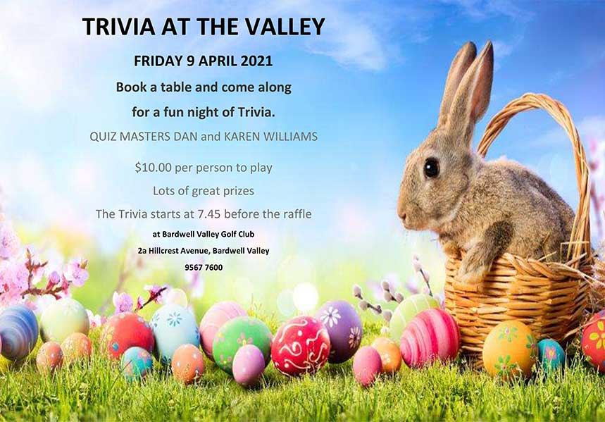 TRIVIA AT THE VALLEY - FRIDAY 9 APRIL 2021